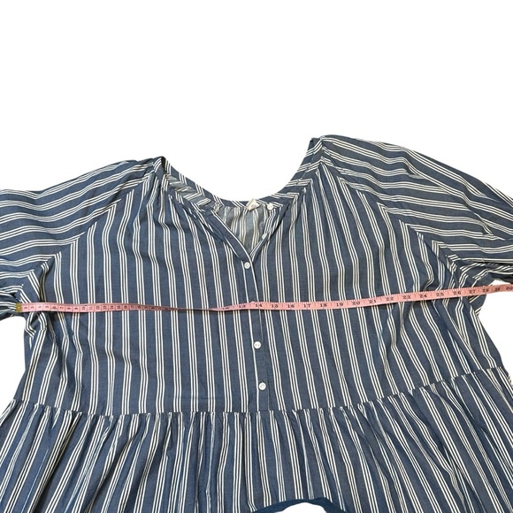 Old navy blue Striped tiered Button-Front All-Day Midi Swing Dress size 4X - Picture 9 of 10